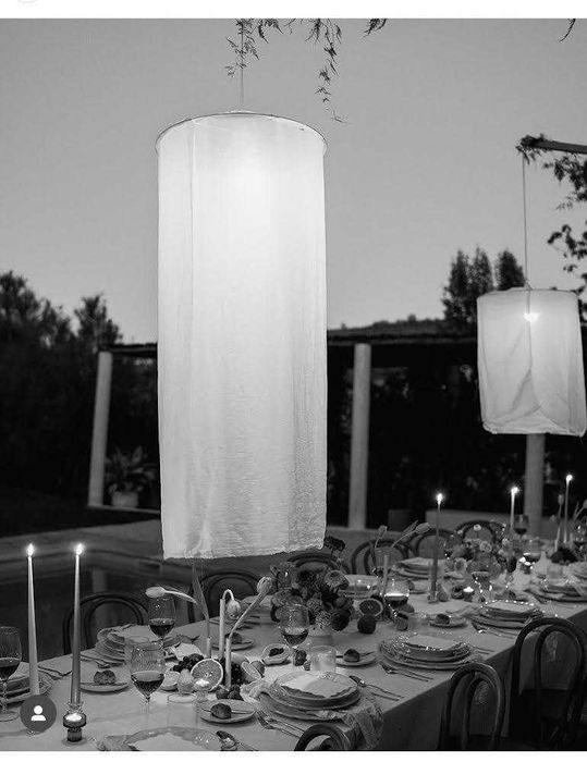 Candeeiros artesanais de linho