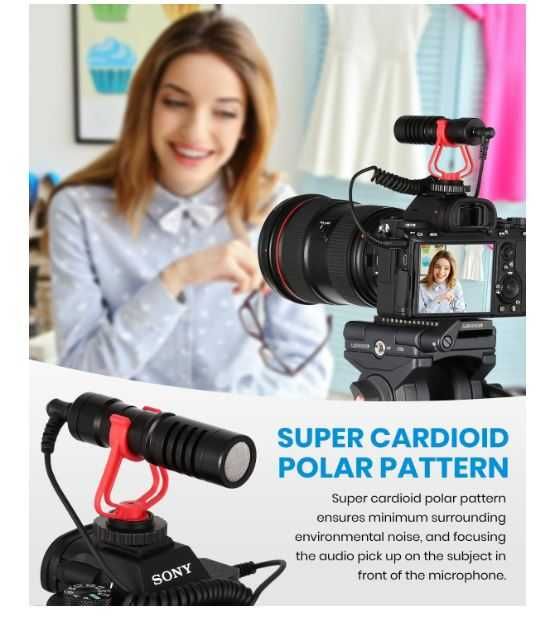 Microfone para Maquina fotografica SLR telefone ou PC com acessorios MOUKEY MCm-1