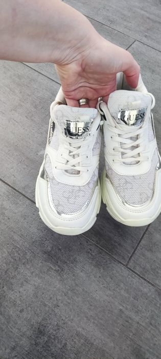 Sneakersy buty sportowe na platformie, rozmiar 37. Białe.