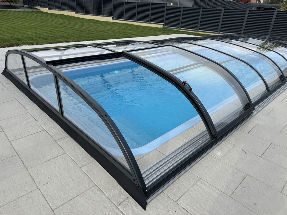 Zadaszenie basenu 8.4m x 3.94m x 0.85m antracyt