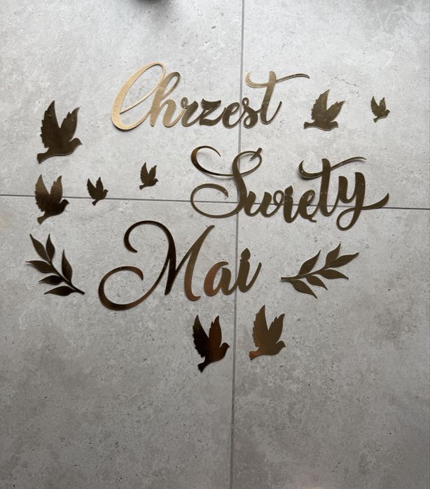 Napis chrzest święty Mai