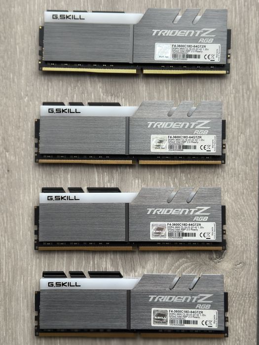 Оперативная память G.Skill 64 GB 2x32GBDDR4 3600 MHz Trident Z RGB