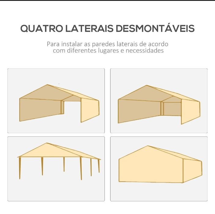 Tenda montagem branca e outras
