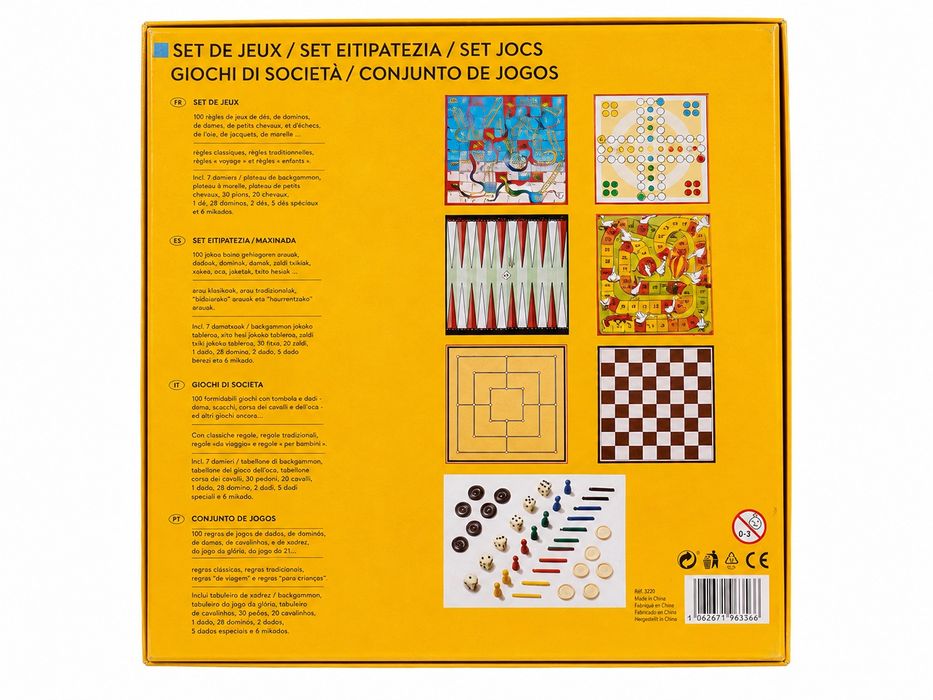 Conjunto de 100 Jogos de Tabuleiro e Dados