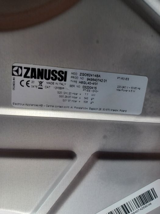 Conjunto 4 grelhas placa Zanussi Novas