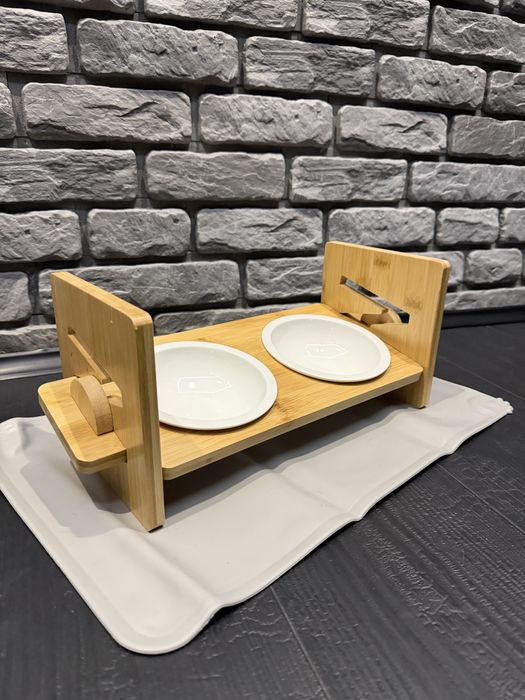 Miski na stojaku dla psa kota i zwierząt podwójne ceramiczne