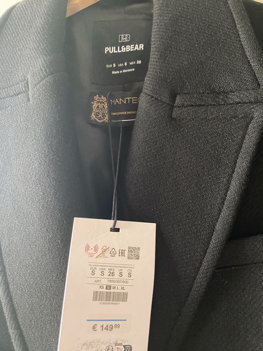 Sobretudo comprido lã manteco da Pull &  Bear tam S