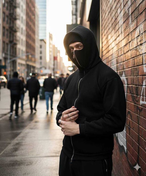 Чоловічий худі на флісі з балаклавою, р.46-56