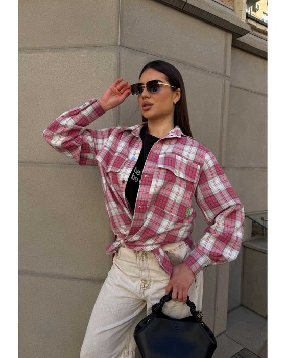 Koszula flanelowa damska w kratę oversize XS/S/M HIT 2026