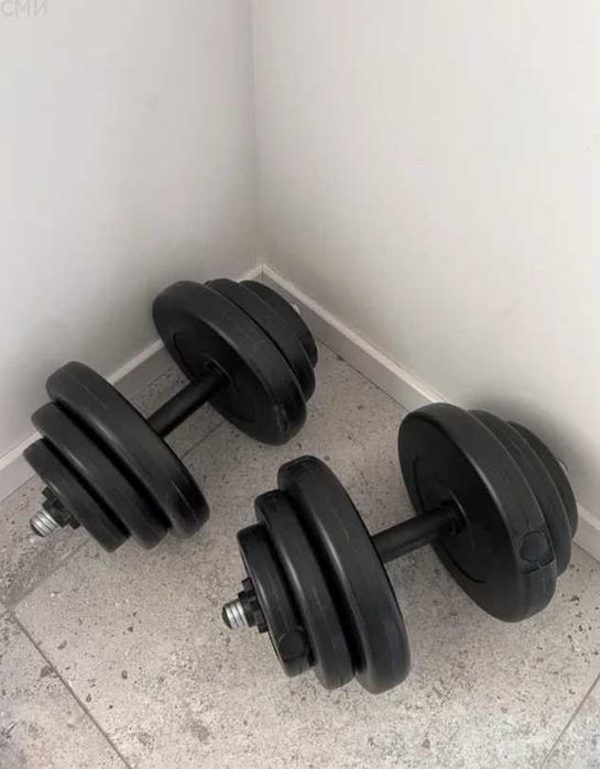Гантели наборные 2шт по 18.5 кг комплект 37 кг гантелі розбірні диски