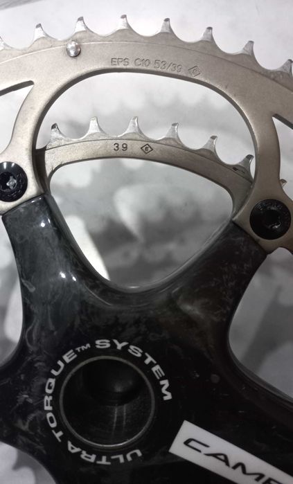 Pedaleira/Pedivela Campagnolo Record 10V 53/39 Fibra Carbono NOVA