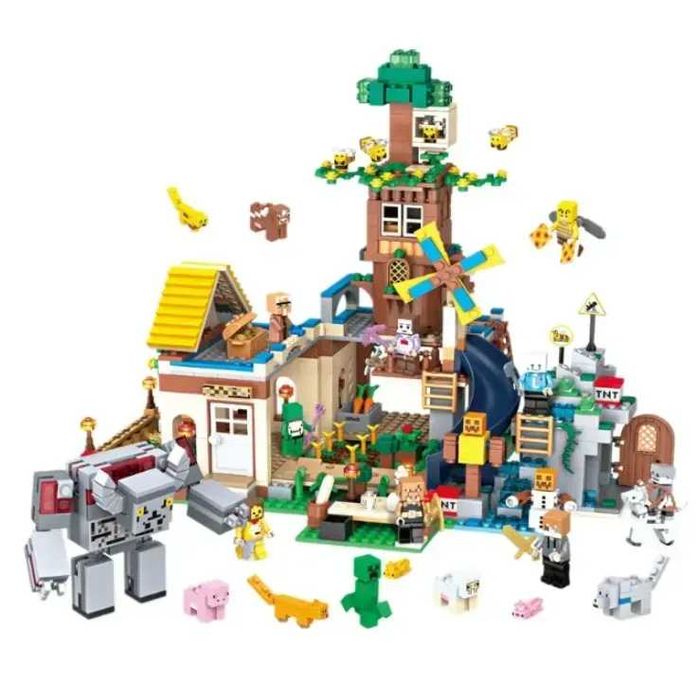 Лего Майнкрафт конструктор будинок з млином та горкою 1016 деталей