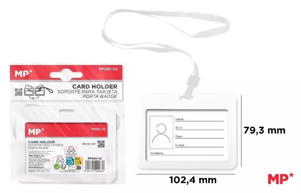 Etui na identyfikator białe. MP Main Paper