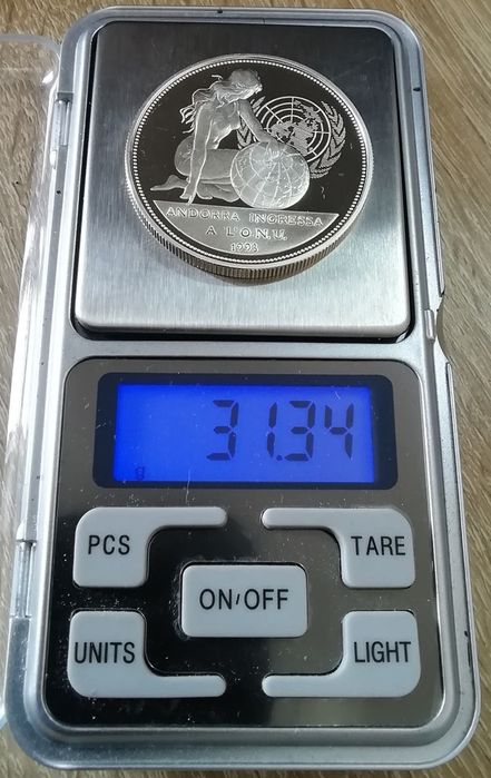 Андорра 10 дінерів 1994р. Членство Андорри в ООН. СРІБЛО. Сертифікат.