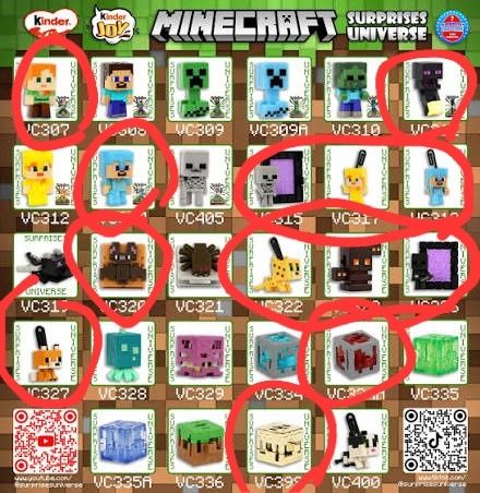Обменяю фигурки kinder joy Minecraft