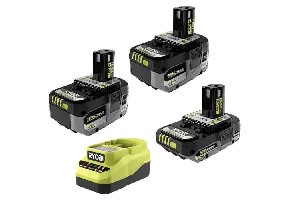 Высокотоковые аккумуляторы Ryobi One+ 18V High Performance 2ач и 4ач, зарядные устройства, оригинальные, новые, в наличии