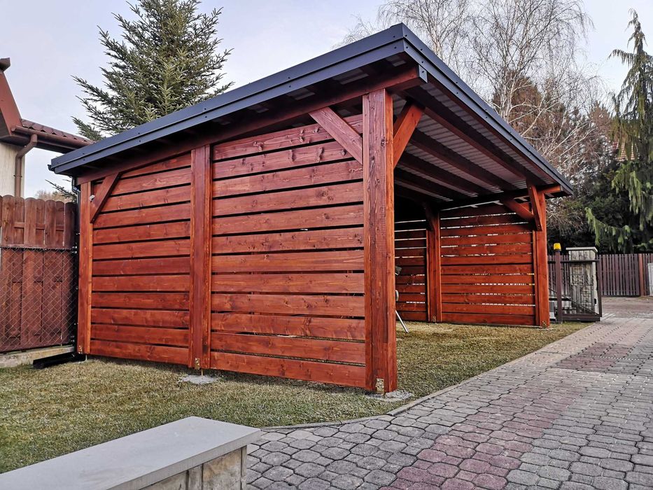 Wiata garażowa drewniana carport altana garaż zadaszenie tarasu