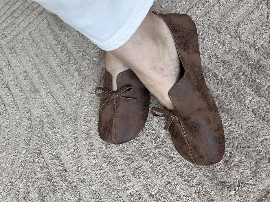 Mary Jane szerokie okrągłe noski mokasyny r.41 wkł.26,5cm barefoot kokarda