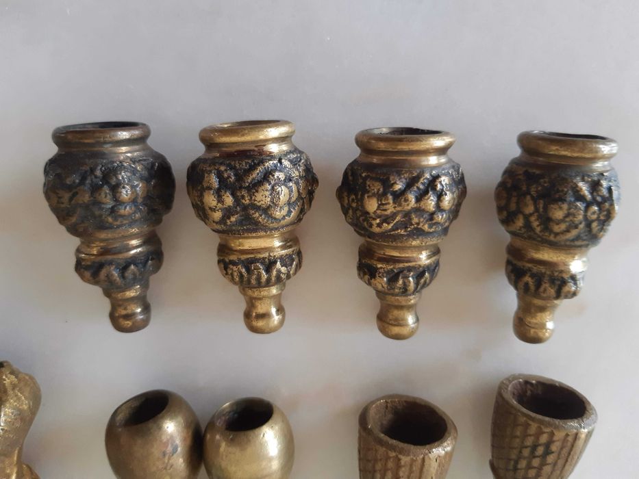 Conjunto peças bronze, anos 40, excelente estado