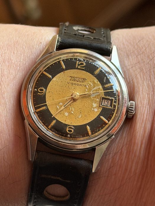 Tissot Visodate 15jewels, 35/44mm, w stali, lata 50te, sprawny