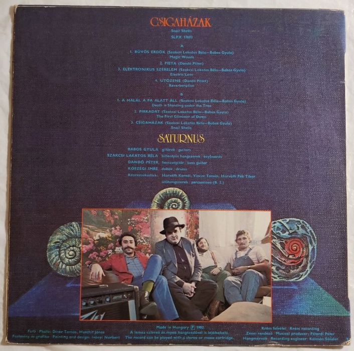 Saturnus – Csigaházak. Węgry. 1982. Jazz-Rock. VG+