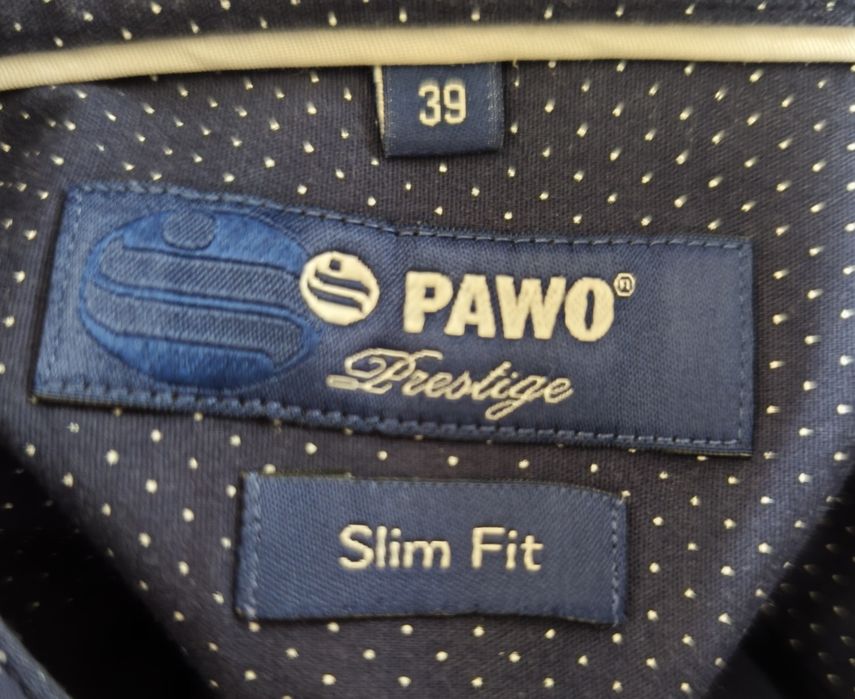 granatowa koszula pawo slim fit 39