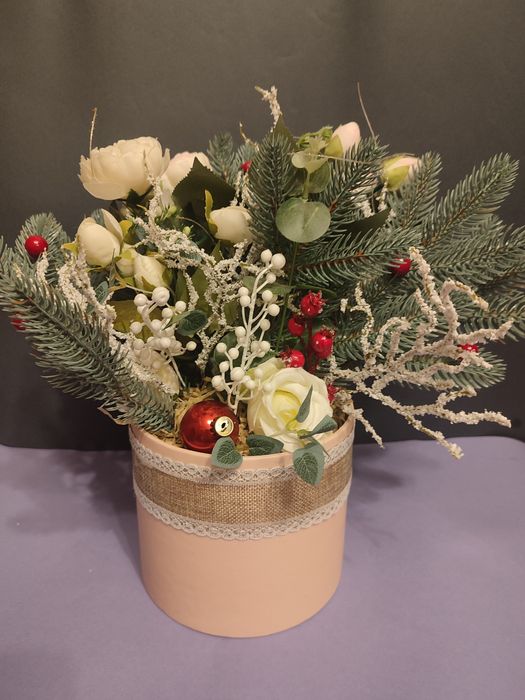 Новорічний декор ручної роботи, різдвяна композиція ручної роботи