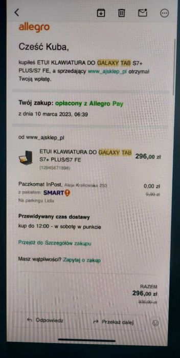 Samsung galaxy tab s7 FE tablet  jak nowy  SM-T733