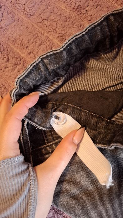 Сіра джинсова спідниця міді, розмір S/М