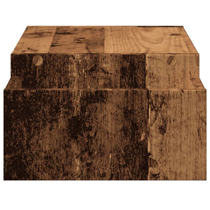 Vidaxl Podstawka Pod Monitor, Z Przegródkami, Stare Drewno, 70X27X15Cm