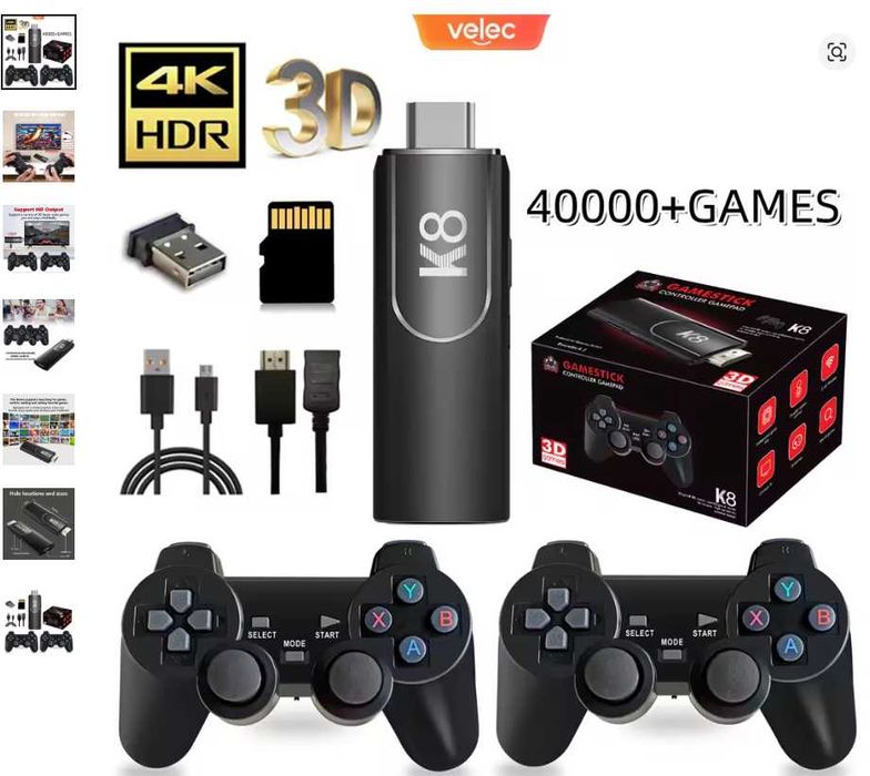 Consola Retro com 40000 jogos 4k 64Gb com controlos sem fios.
