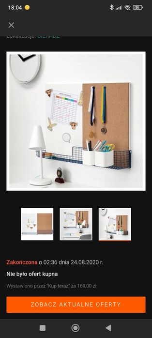 Tablica korkowa magnetyczna IKEA z półką