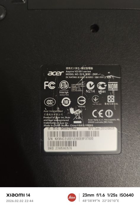 Acer Aspire V551 Windows 10