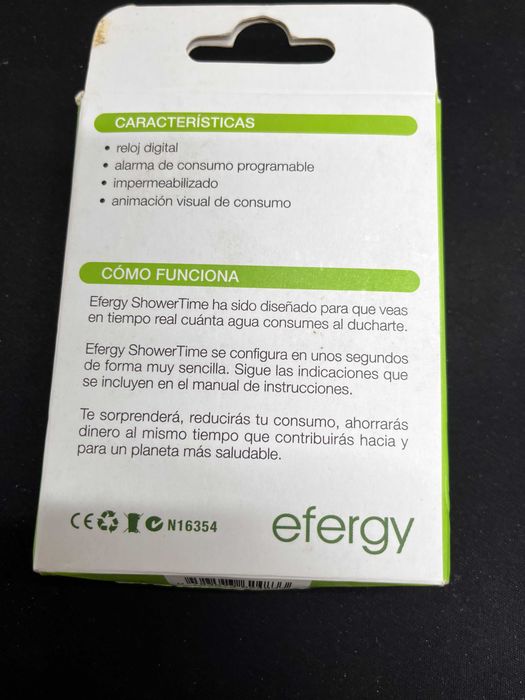 Efergy Showertime Temporizador Duche Poupança Água Relógio Novo