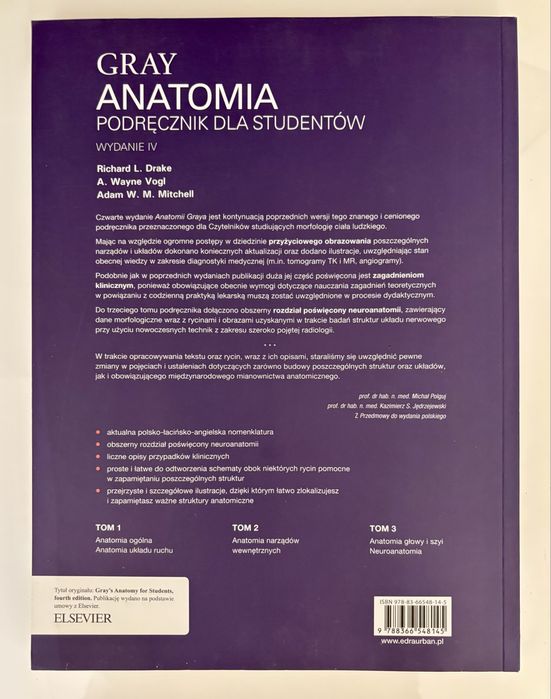 GRAY ,,Anatomia. Podręcznik dla studentów” tom 1 + tom 2 - jak nowe