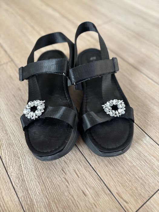 Sandaly damskie H&M czarne mega wygodne