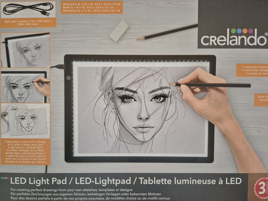 Painel Luminoso a LED para desenho 34x24x0,7 cm