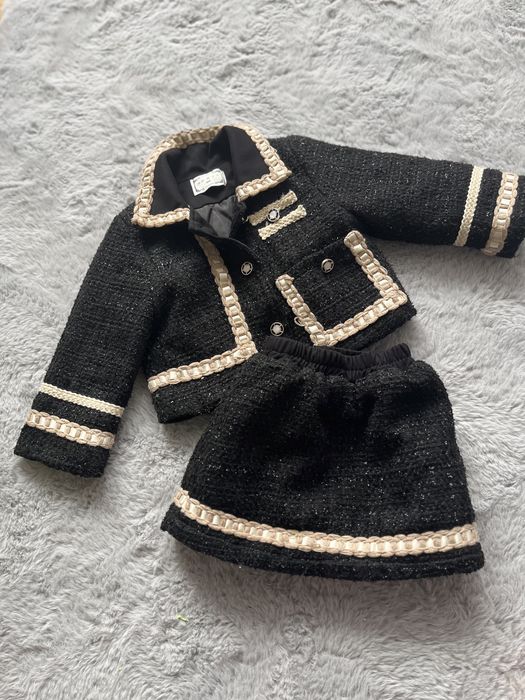 Костюм, піджак юбка, чорний нарядний костюм, святковий