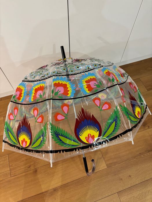 Folkowy parasol - wzór łowicki