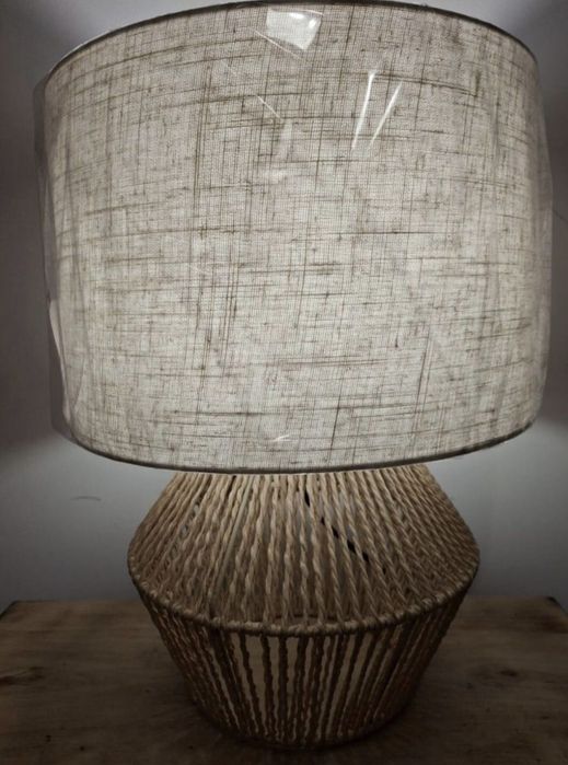 Lampa boho nowa wiklina wiklinowa lampka sznurek stołowa