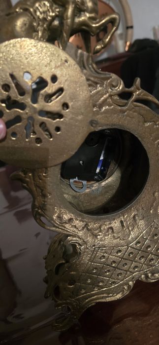 Relógio de Mesa Vintage em Bronze – Cavaleiro a Cavalo – Estilo Rococó