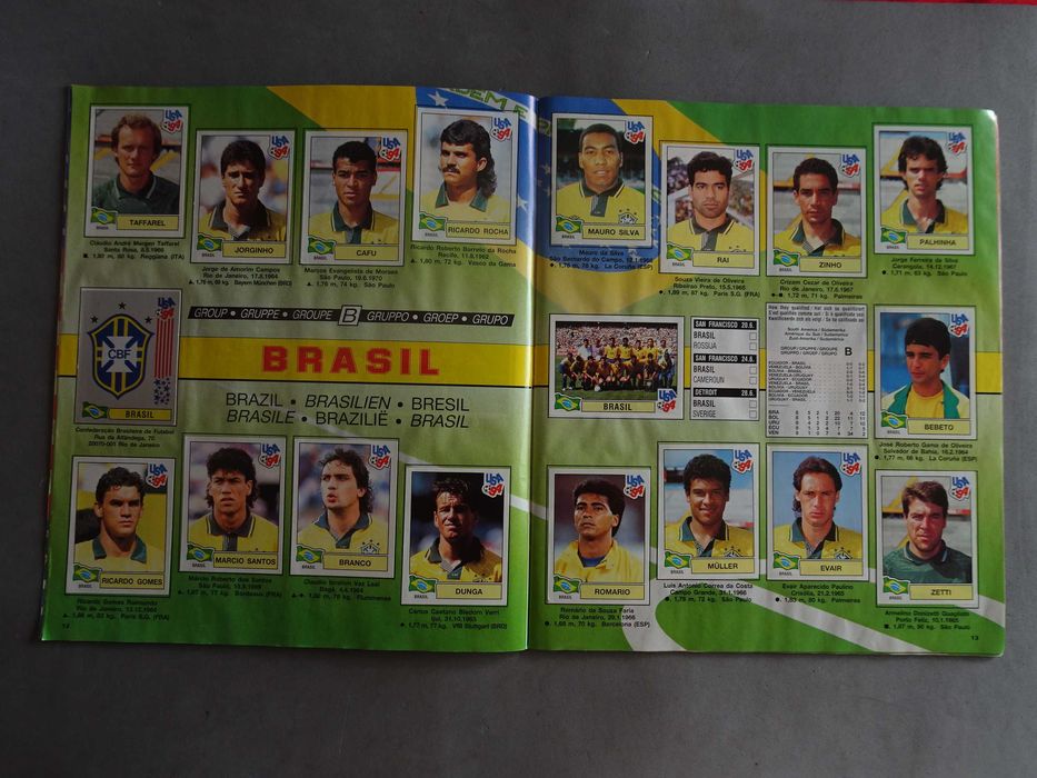 Caderneta cromos de futebol USA 94 World Cup Panini (falta 1 cromo)