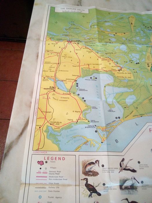 Mapa Antigo Danube Delta e Livro The Danube Delta