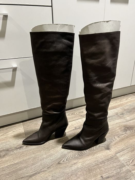 Сапоги высокие Zara, натуральная кожа 38р