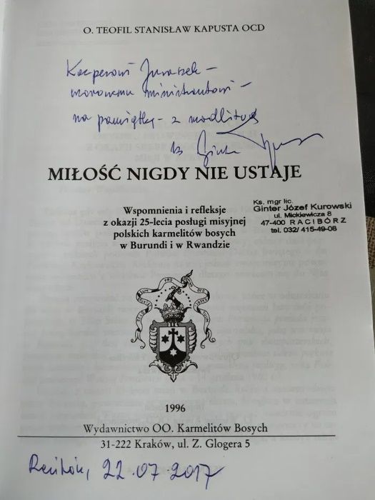 Miłość nigdy nie ustaje Kapusta oraz Święci na nasze dni cz1 Maliński