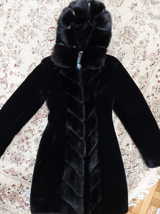 Шуба из мутона и норки