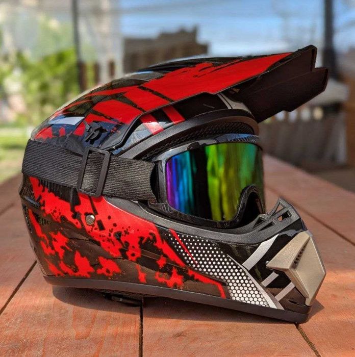 Мотошолом кросовий, шлем, шолом  +  ОКУЛЯРИ