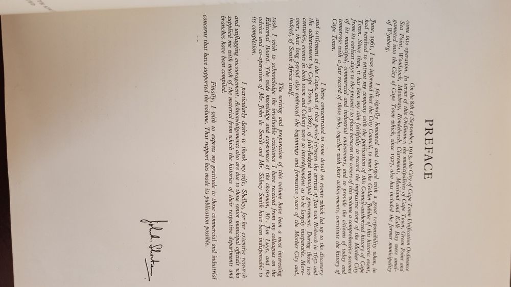 Livro autografado The golden jubilee of Greater Cape Town 1963