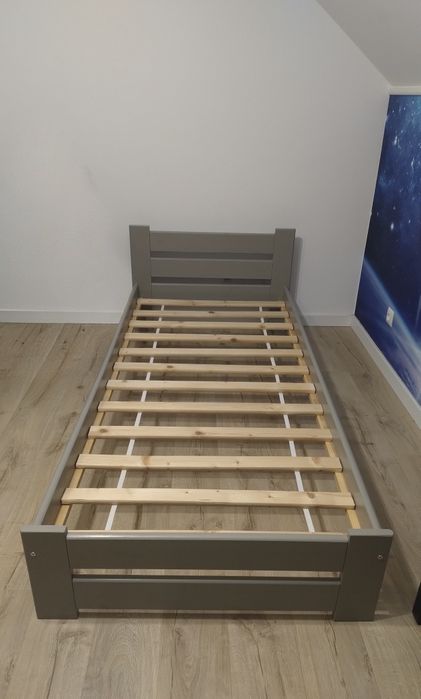 Łóżko młodzieżowe szare 90x200