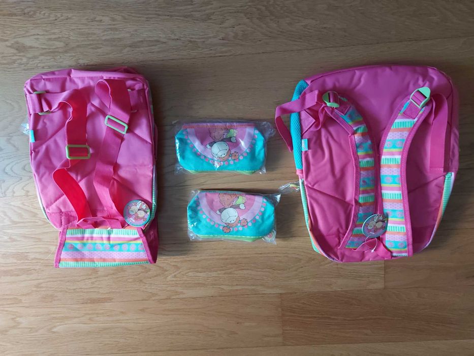 Mochila escolar+estojo - novos e tubo porta desenhos